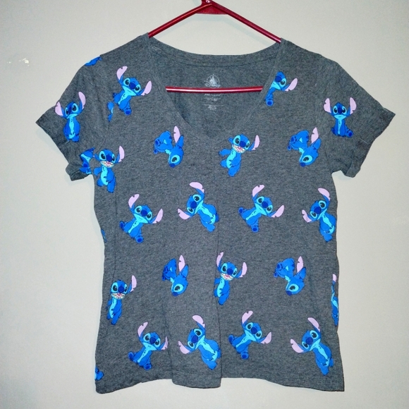 Disney Stitch V Neck T-shirt - Picture 1 of 3